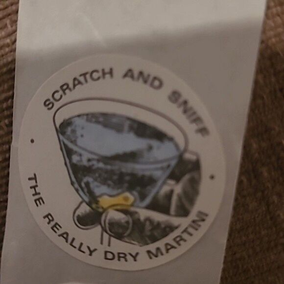 Scratch and Sniff Sticker the really dry martini Vintage 1980s 3M Matte - Picture 6 of 10